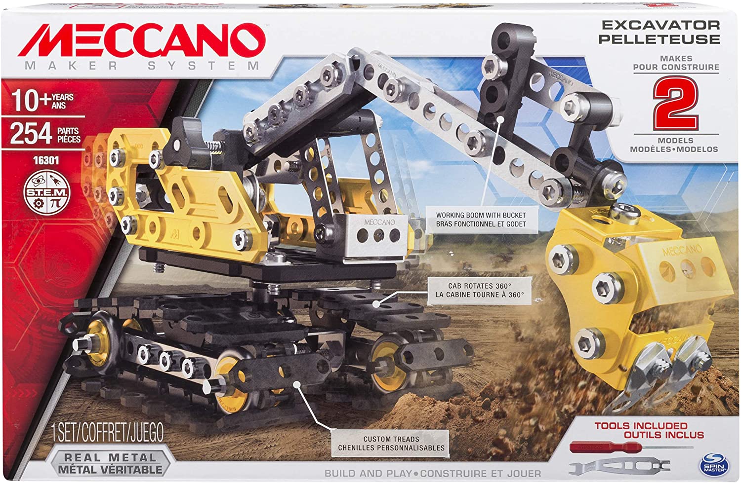 ERECTOR Excavadora y Bulldozer en Juego de construcción