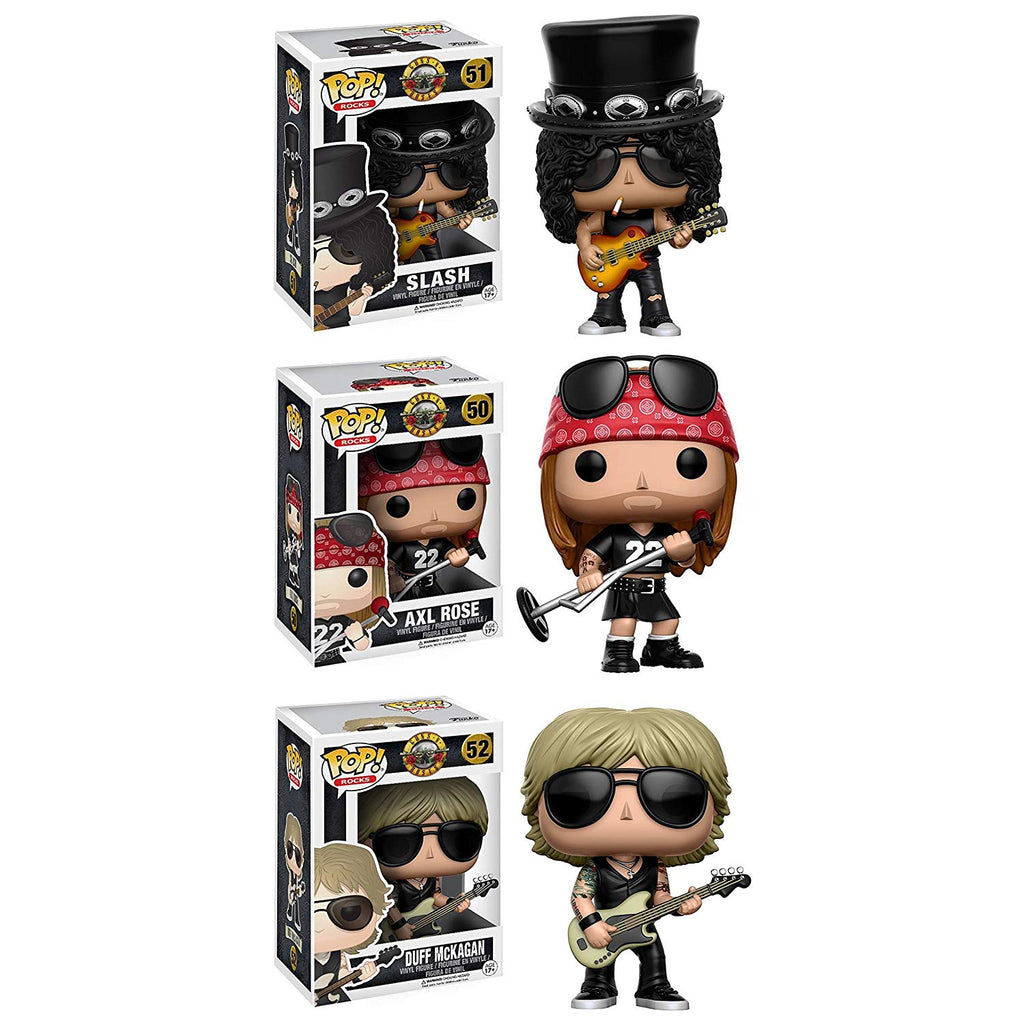 Funko Rocks: Pop Music Guns N Roses Collectors Set-Slash, Axl Rose, Duff McKagan Figura de acción