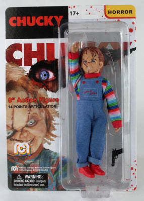 Child's Play - Chucky White Carded Variant w/ Gun Action Figure Set by MEGO