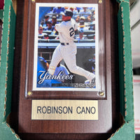 MLB - Tarjeta deportiva Robinson Cano NY Yankees en placa de madera