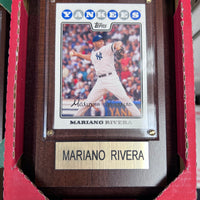 MLB - Tarjeta deportiva Mariano Rivera NY Yankees en placa de madera