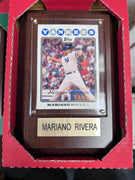 MLB - Mariano Rivera NY Yankees Sports Card on Wooden Plaque