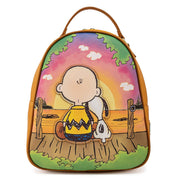 Peanuts - Mochila con correa doble Charlie Brown &amp; Snoopy Sunset de LOUNGEFLY 