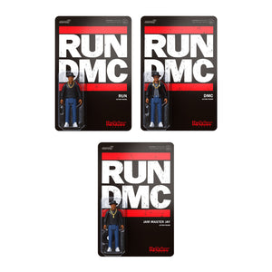 RUN DMC -  Hip Hop Set of 3 pcs 3 3/3" ReAction Figures by Super 7
