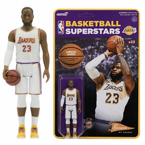 NBA - Lebron James Lakers (White Jersey) Reaction 3 3/4" Action Figure by Super 7
