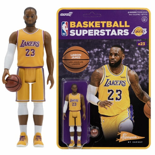NBA - Lebron James Lakers (Yellow Jersey) Reaction 3 3/4" Action Figure by Super 7