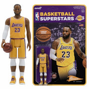 NBA - Lebron James Lakers (Jersey amarillo) Reaction 3 3/4" Figura de acción de Super 7