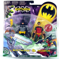 Batman - Zipline Batman &amp; Battle Board Robin Juego de figuras de acción de 2 unidades de Mattel