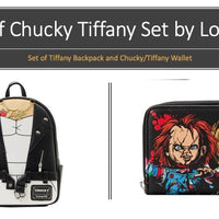 Juego de niños - La novia de Chucky TIFFANY Chaqueta Mochila con doble correa y billetera con cremallera alrededor de LOUNGEFLY 