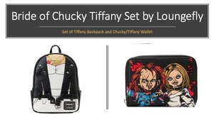 Child's Play - Bride of Chucky TIFFANY Jacket Double Strap Backpack Bag & Zip Around Wallet by LOUNGEFLY