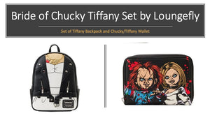 bride of chucky cosplay mini backpack Child's Play - Bride of Chucky TIFFANY Jacket Double Strap Backpack Bag & Zip Around Wallet by LOUNGEFLY