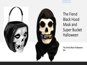 Misfits - The Fiend Black Hood MASK by Trick or Treat Studios & Halloween Super Bucket by Super 7