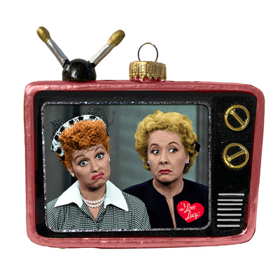 I Love Lucy - Adorno de TV de cristal de Lucy y Ethel de Kurt Adler Inc.
