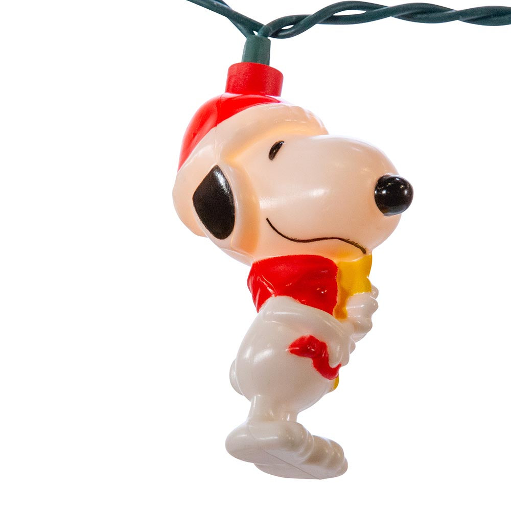 Peanuts - UL 10-Light LED Snoopy and Woodstock Light Set by Kurt Adler ...