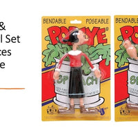 Popeye - Olive Oyl &amp; Popeye Conjunto de 2 piezas Bendable Poseable Figures