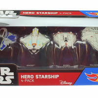 Star Wars - 4 Pack Set of Die-Cast Hero Starships by Hot Wheels