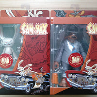 Sam &amp; Max Freelance Police - Juego de Sam &amp; Max de 2 figuras de acción en cajas expositoras de Boss Fight Studio